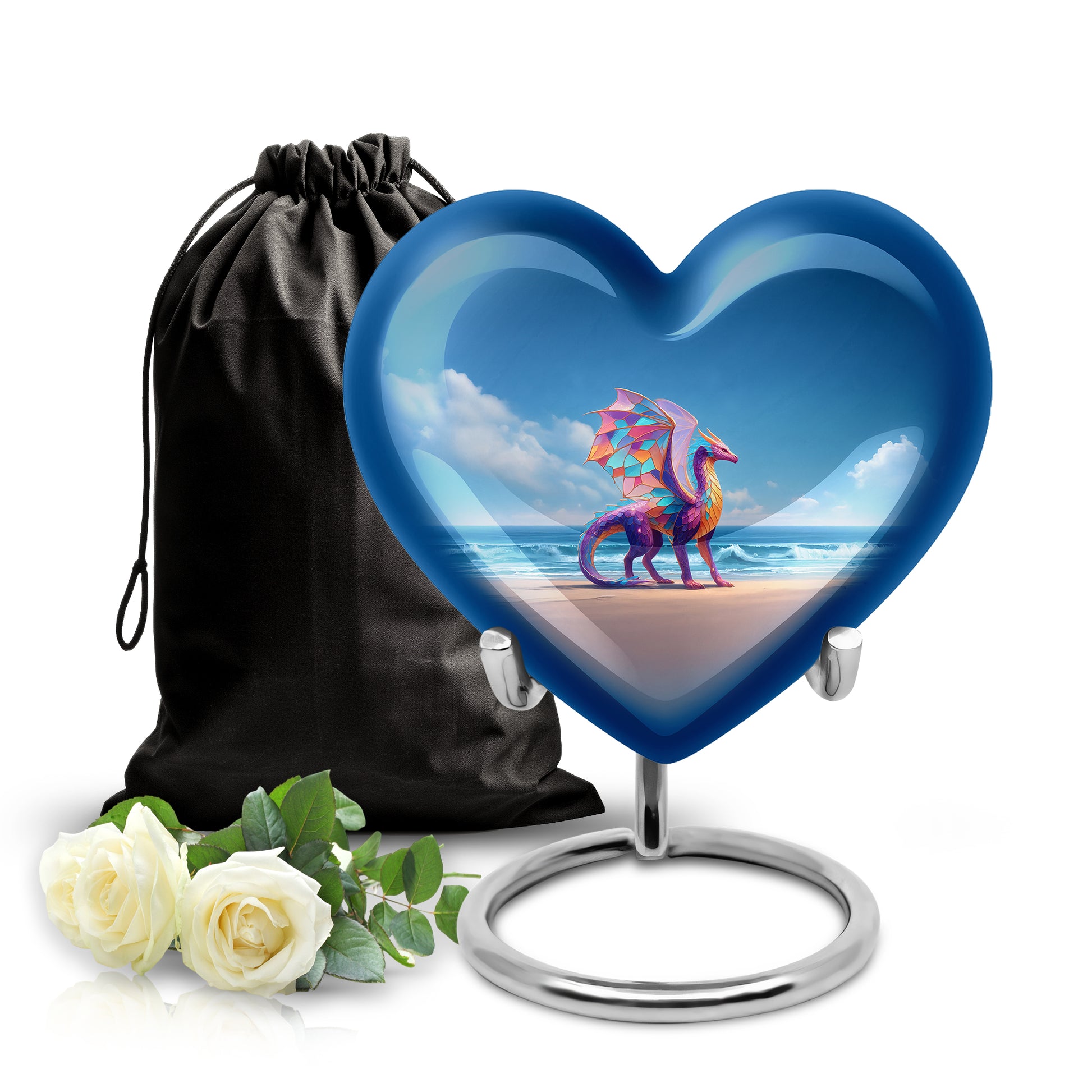 Colorful Dragon Memorial Urn - Ocean Fantasy Cremation Urn For Burial