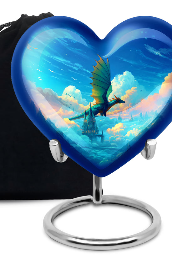 Unique Dragon Memorial Urn - Castle Scene Cremation Urn For Burial