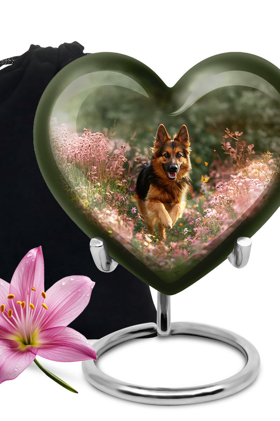 German Shephard Themed Burial Urn - Beautiful Urns For Pet Ashes
