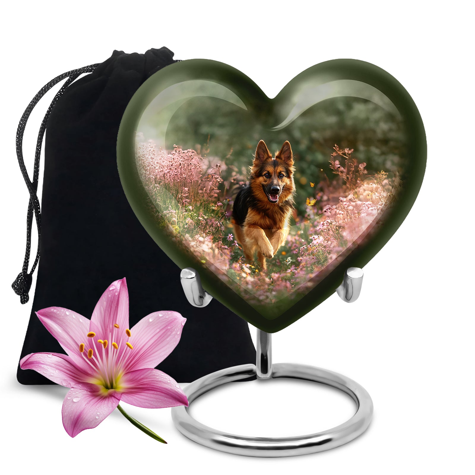 German Shephard Themed Burial Urn - Beautiful Urns For Pet Ashes