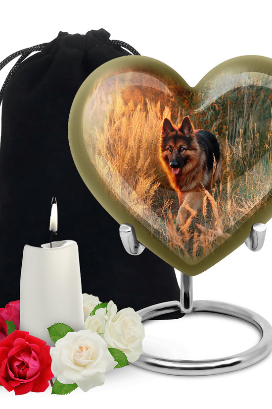 Peaceful Sunset Dog Memorial Urn - German Shepherd Funeral Urn For Ashes