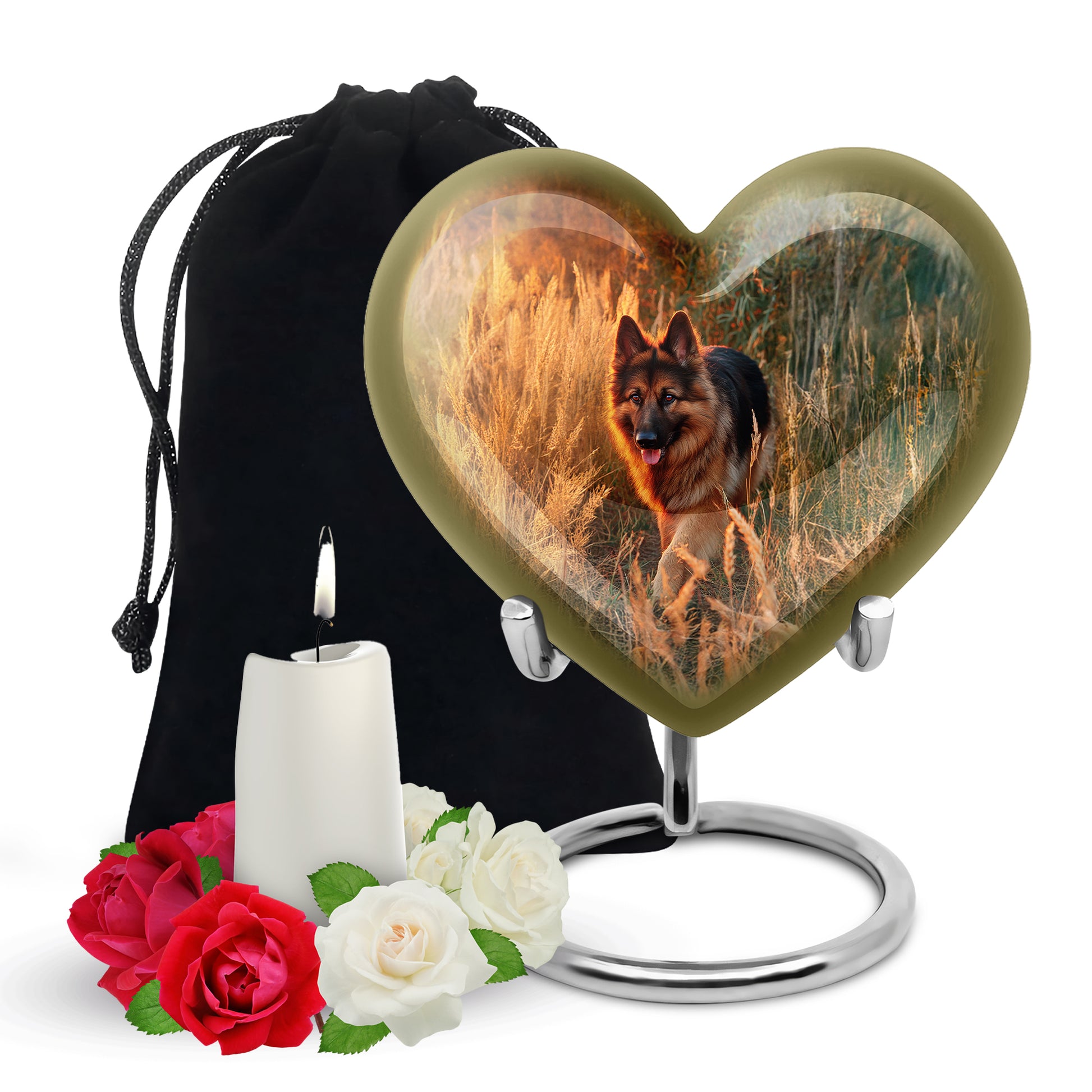 Peaceful Sunset Dog Memorial Urn - German Shepherd Funeral Urn For Ashes