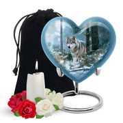 Dog Memorial Urn For Ashes - Husky Themed Cremation Urn For Pet Dog