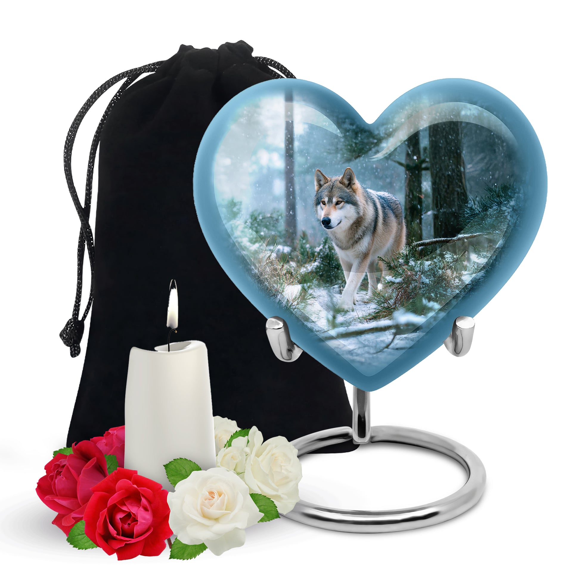 Dog Memorial Urn For Ashes - Husky Themed Cremation Urn For Pet Dog