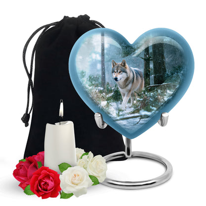 Dog Memorial Urn For Ashes - Husky Themed Cremation Urn For Pet Dog