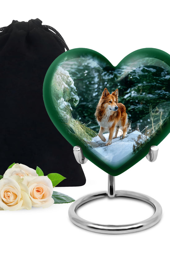 Brown Dog Urn For Cremated Ashes - Snowy Mountain Urns For Pet