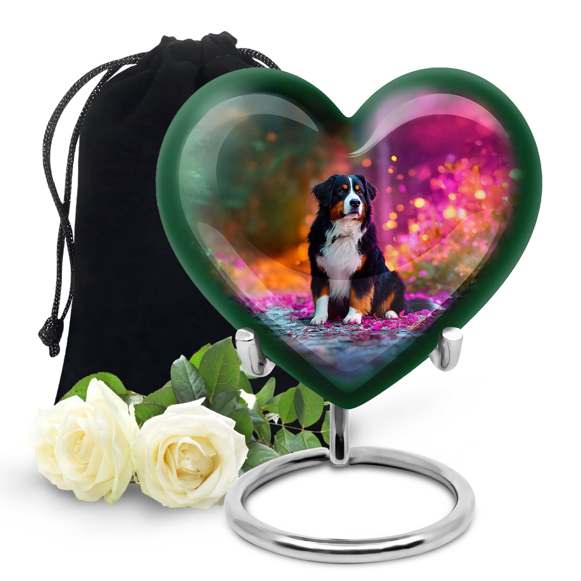 Bernese Mountain Dog Themed Urn - Personalized Pet Urns For Ashes