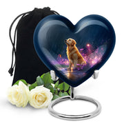 Golden Retriever Memorial Urn - Glowing Flowers Cremation Urn For Pet Dog