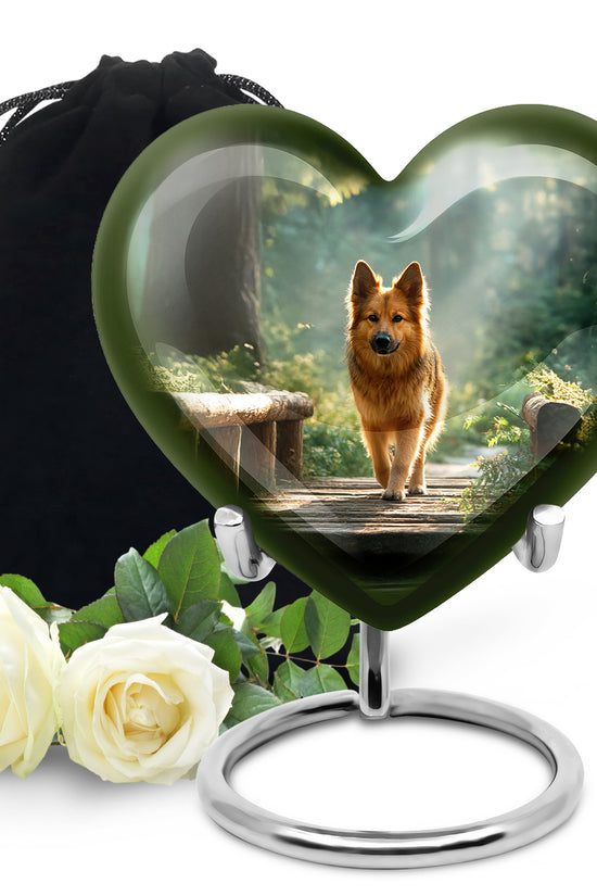Golden Pet Dog Funeral Urn - Forest Memorial Urn For Pet