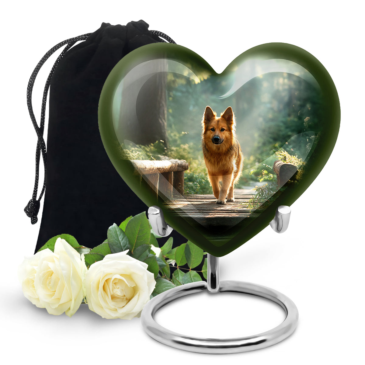 Golden Pet Dog Funeral Urn - Forest Memorial Urn For Pet
