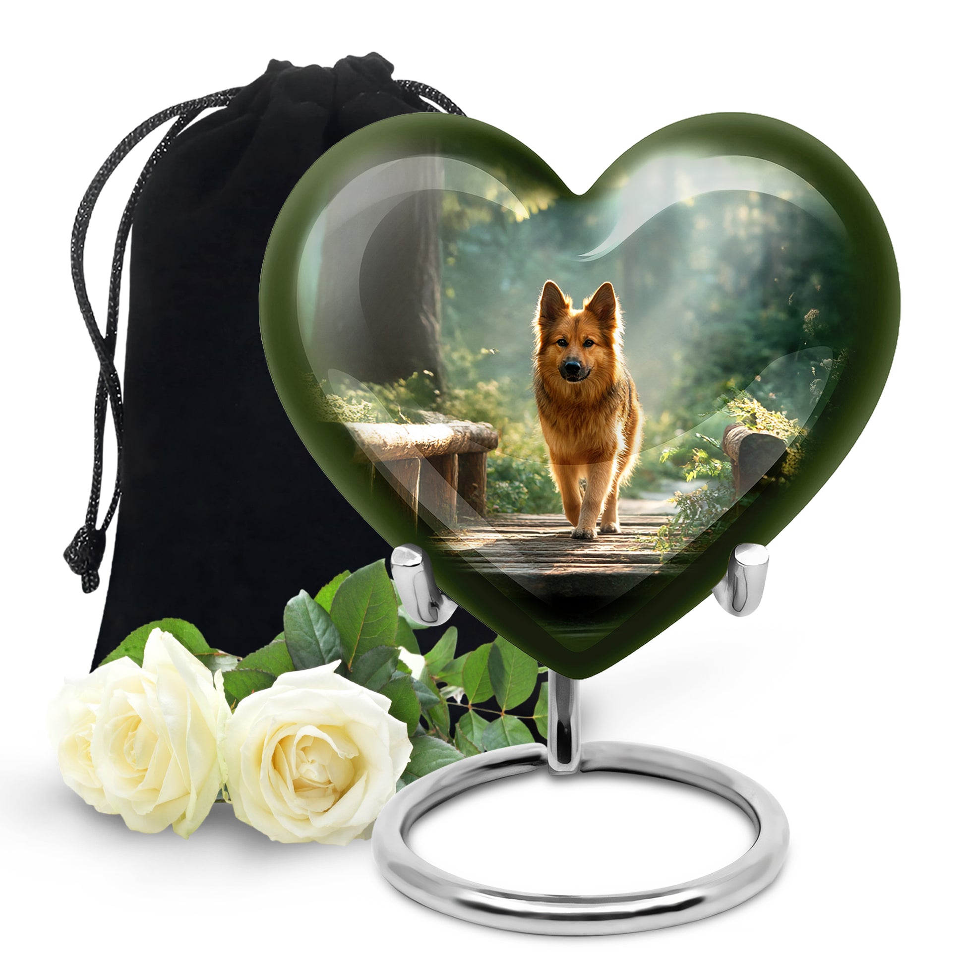 Golden Pet Dog Funeral Urn - Forest Memorial Urn For Pet