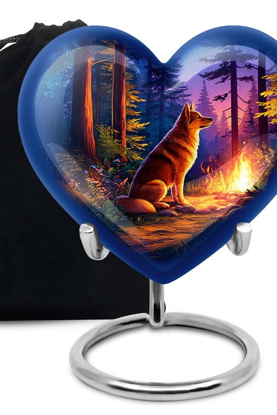 Husky Dog Cremation Urn - Forest Memorial Urn For Pet Ashes