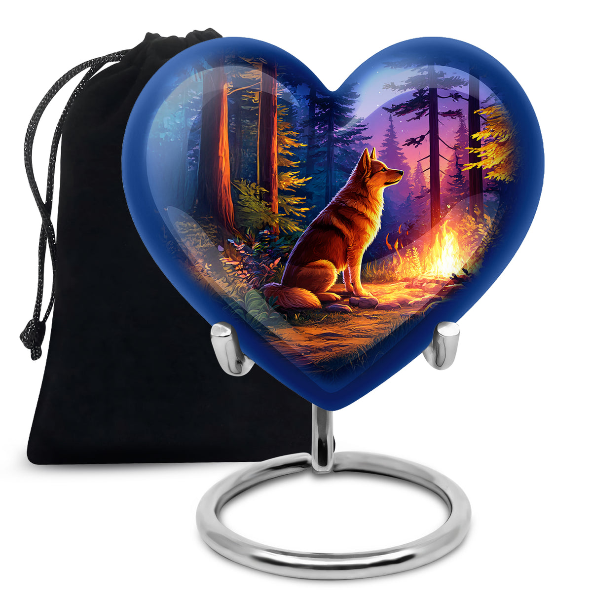 Husky Dog Cremation Urn - Forest Memorial Urn For Pet Ashes
