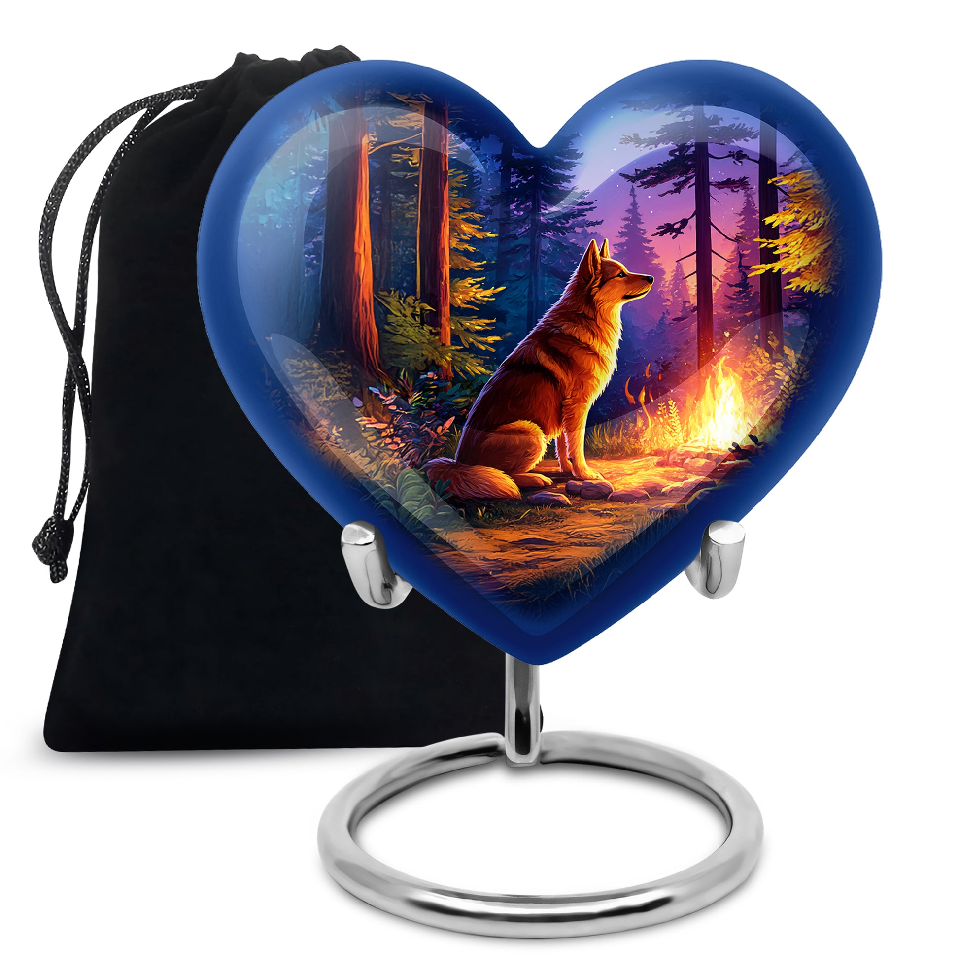 Husky Dog Cremation Urn - Forest Memorial Urn For Pet Ashes