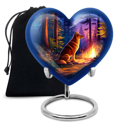 Husky Dog Cremation Urn - Forest Memorial Urn For Pet Ashes