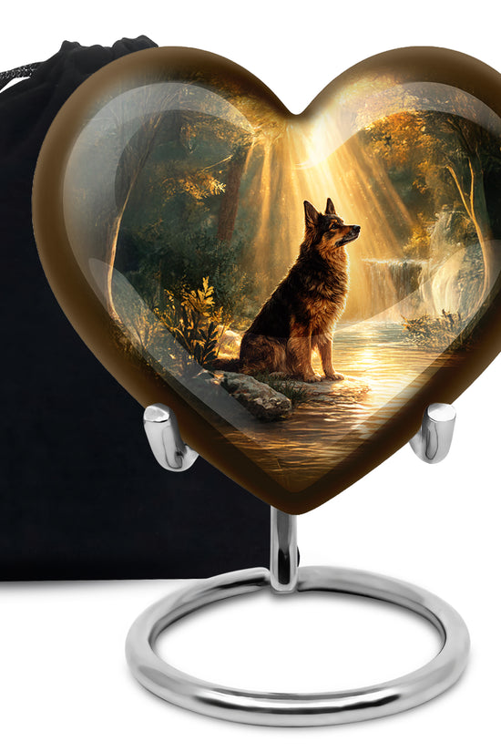 German Shepherd Fuenral Urn - Peaceful Forest Memorial Urn For Dog