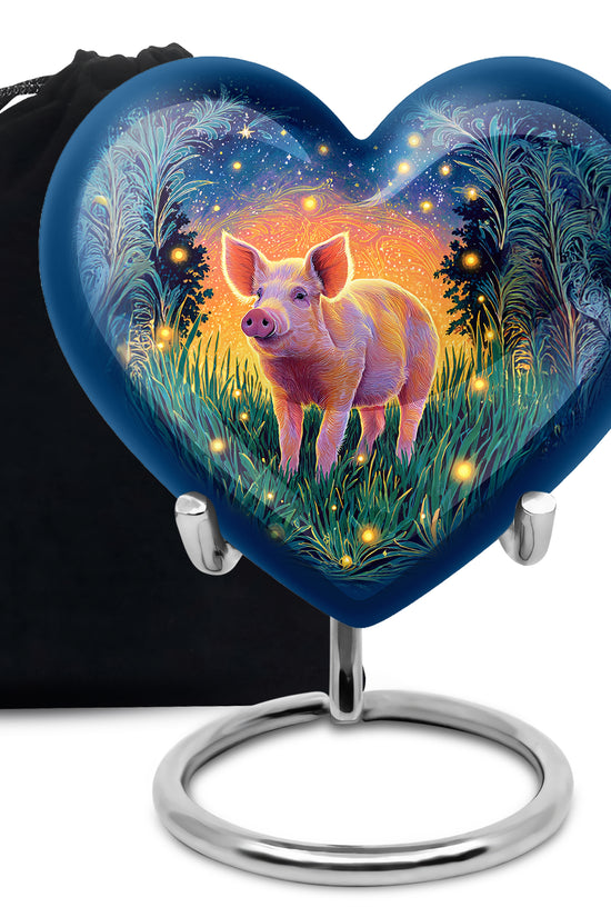 Pink Pig Cremation Urns - Beautiful Glowing Field Funeral Urns