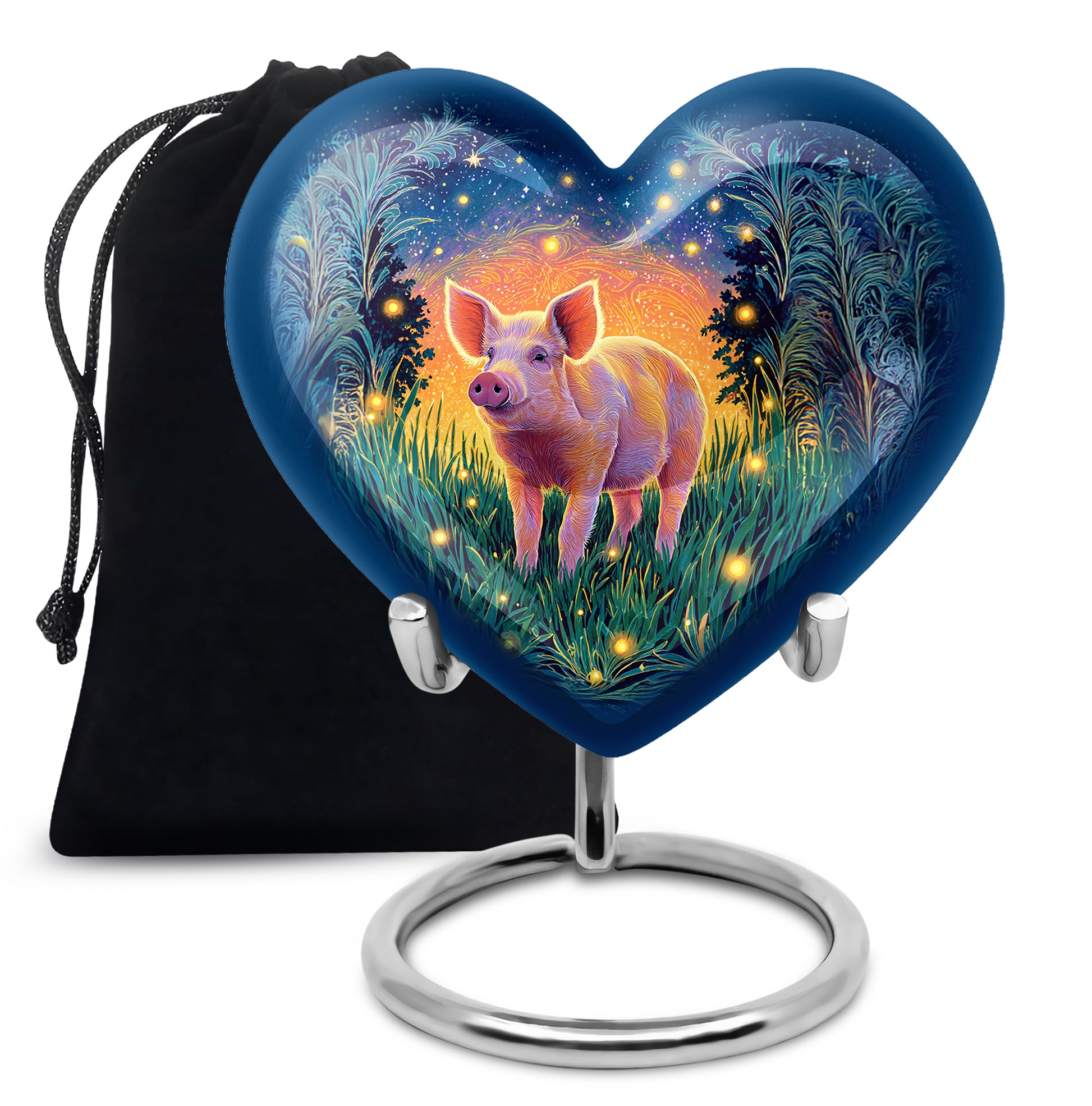 Pink Pig Cremation Urns - Beautiful Glowing Field Funeral Urns