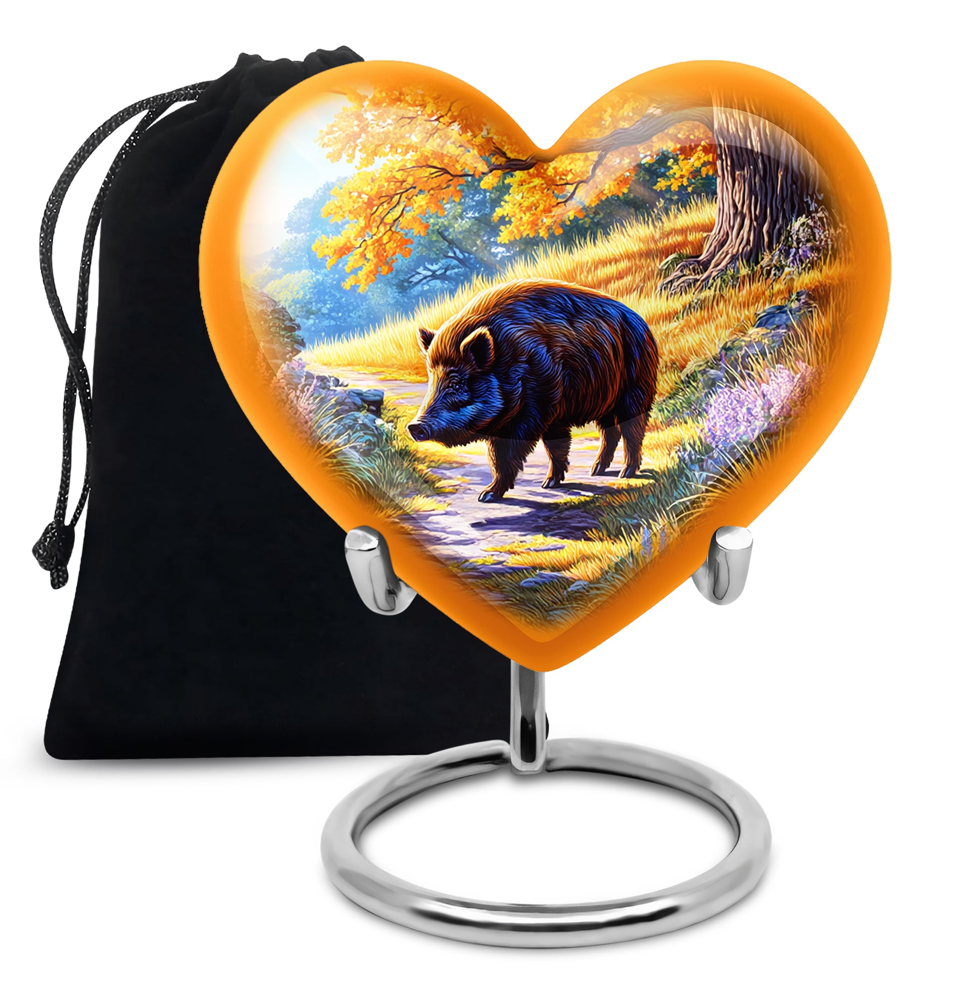 Boar Nature Cremation Urns - Beautiful Fall Forest Funeral Urns For Ashes