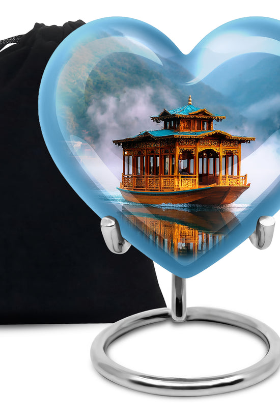 Houseboat Cremation Urn For Ashes - Wooden Memorial Urn