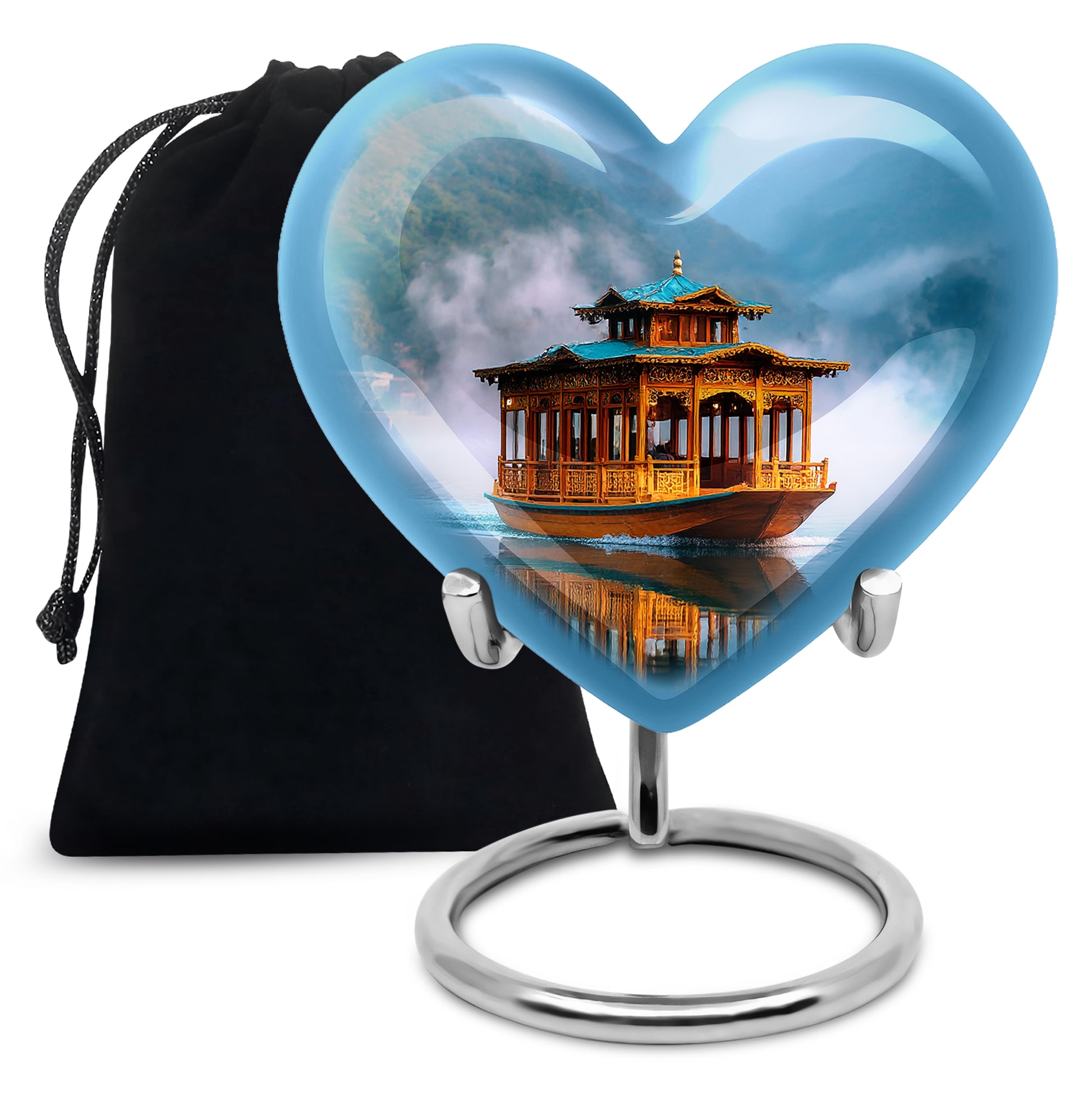 Houseboat Cremation Urn For Ashes - Wooden Memorial Urn