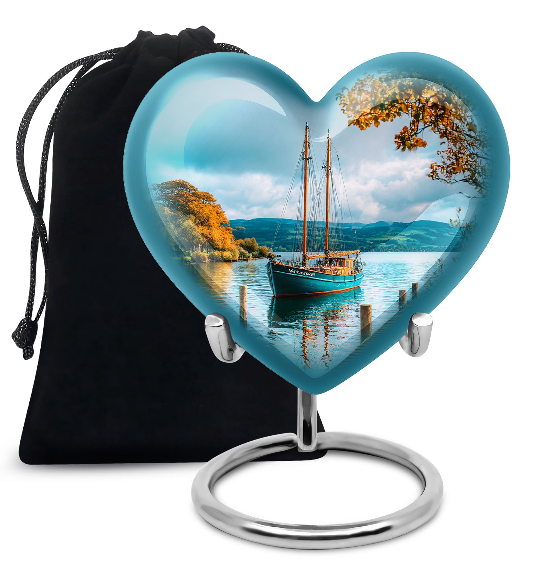 Sailboat Funeral Urn - Lake Memorial Urn For Male & Female Ashes