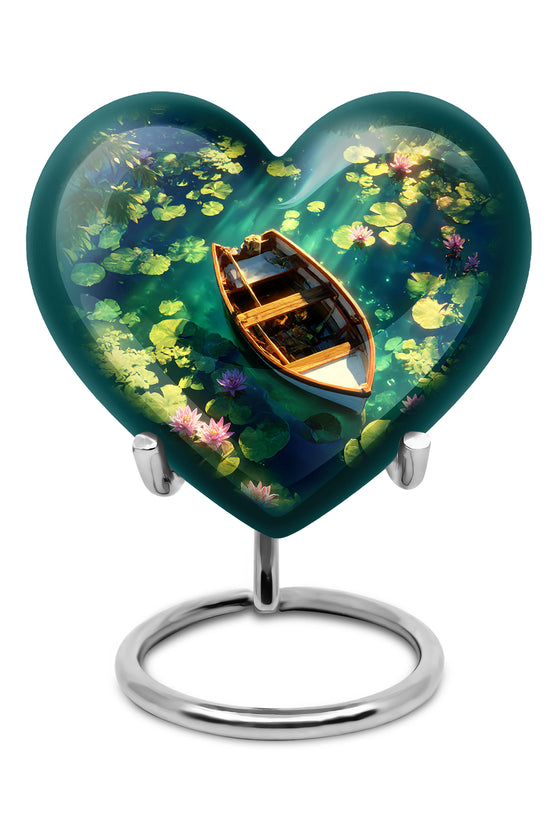 Blue Boat Cremation Urns - Honored Journey 10-inch, 200 cu in - Karyliz