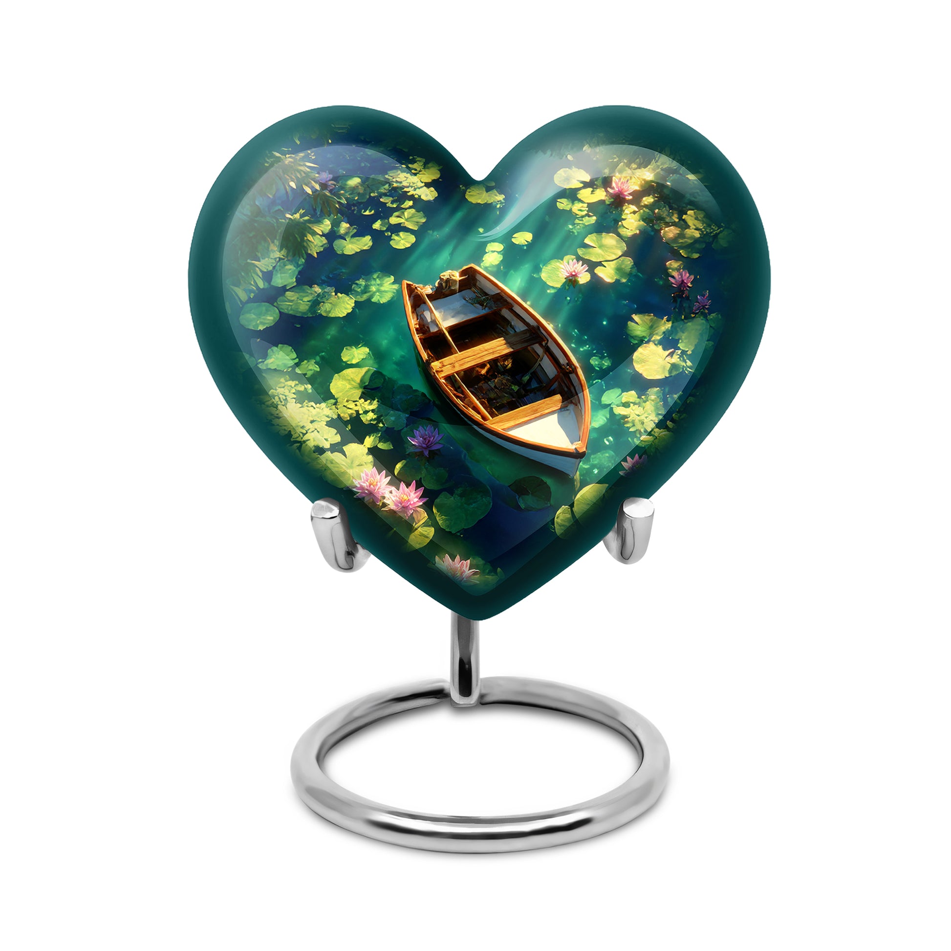 Blue Boat Cremation Urns - Honored Journey 10-inch, 200 cu in - Karyliz