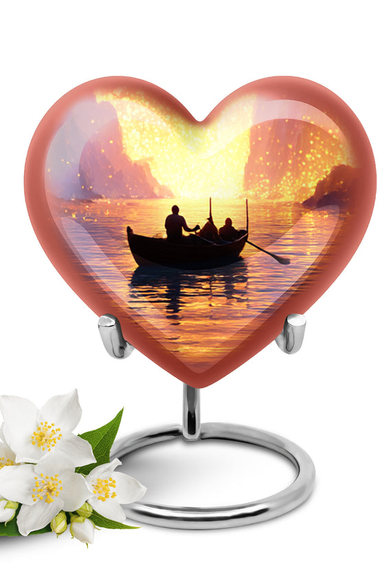Personalized Red Boat Cremation Urns for Ashes - Enchanting 10-inch - Karyliz