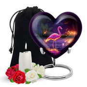 Pink Flamingo Memorial Urn - NIght Scenic Cremation Urns For Ashes