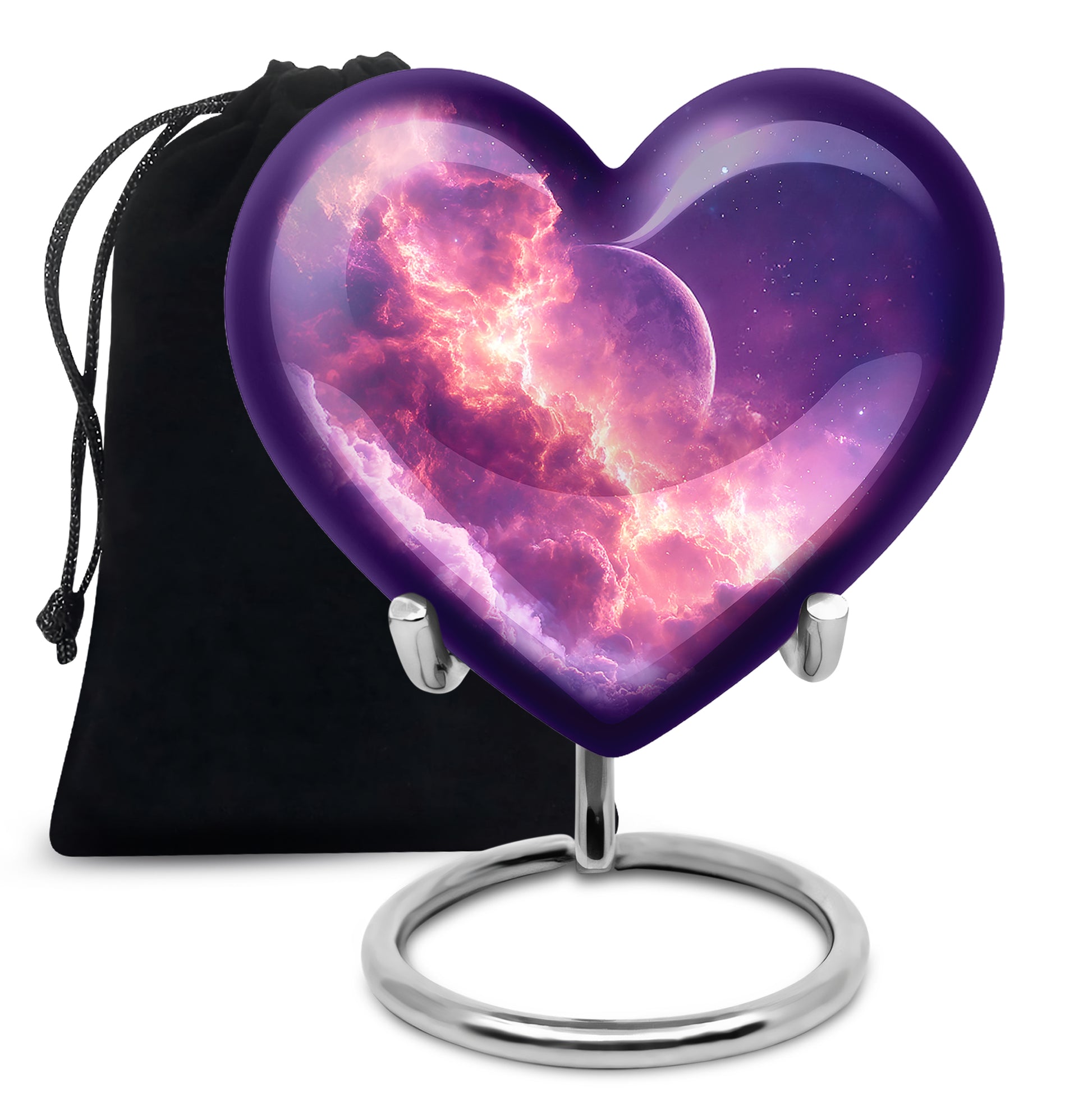 Cosmic Sky Cremation Urn - Purple Aluminium Memorial Urn For Burial