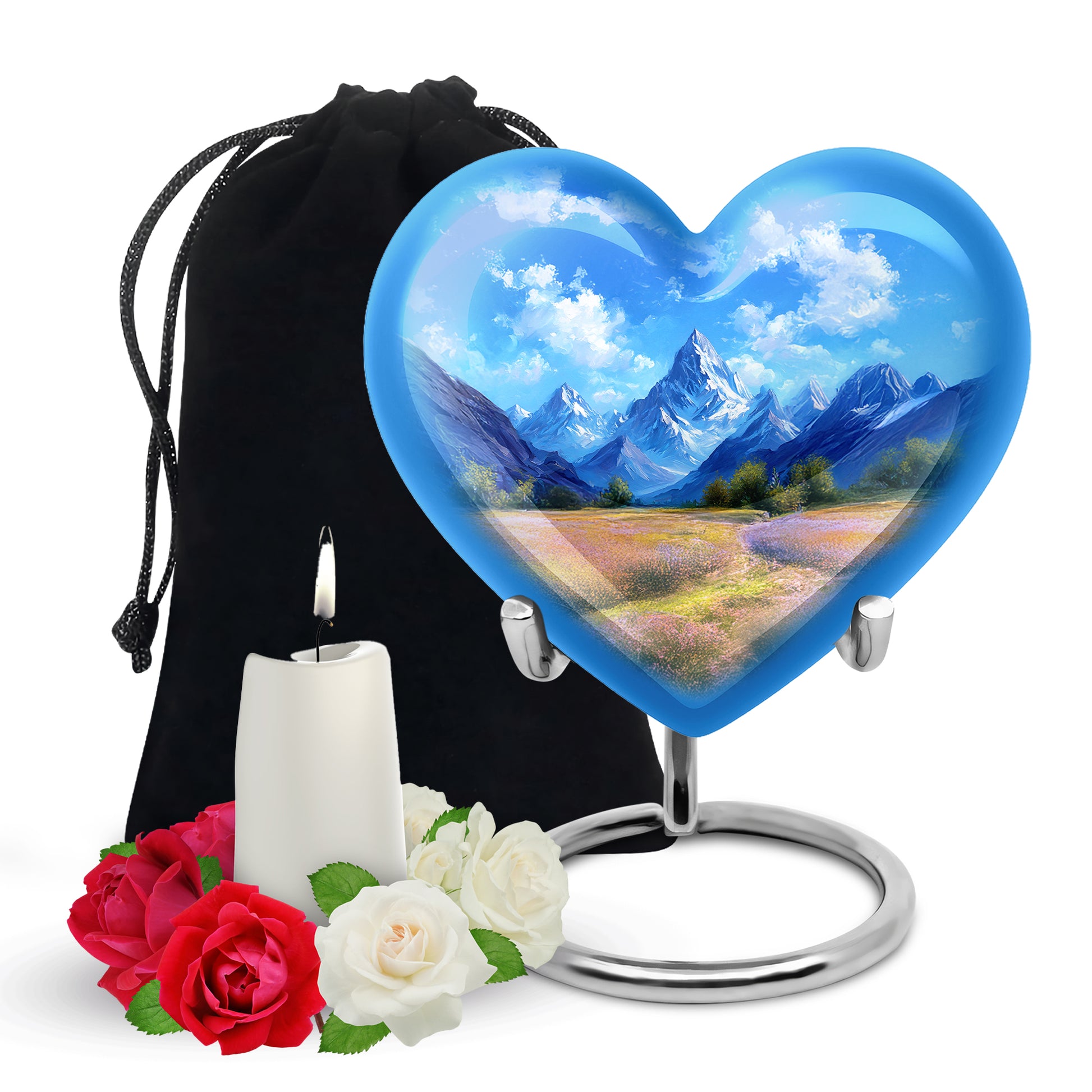 Snow Mountain Funeral Urn - Scenic Nature Cremation Urn For Loved Ones