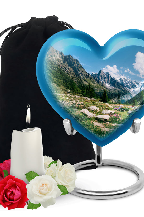 Mountain Valley Funeral Urn - Peaceful Nature Tribute Memorial Urn For Adult Ashes