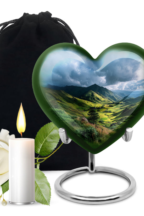 Mountain Valley Cremation Urn - Scenic Memorial Urn For Human Ashes