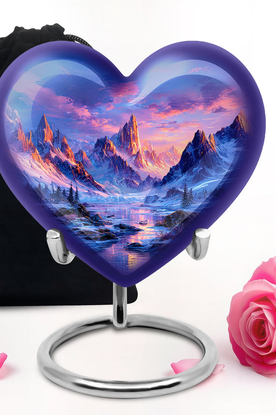 Mountain Sunset Cremation Urn - Nature Landscape Cremation Urn For Burial