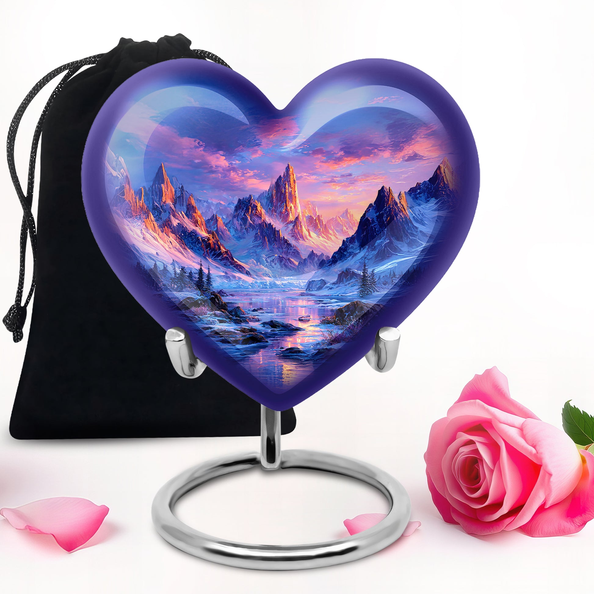 Mountain Sunset Cremation Urn - Nature Landscape Cremation Urn For Burial