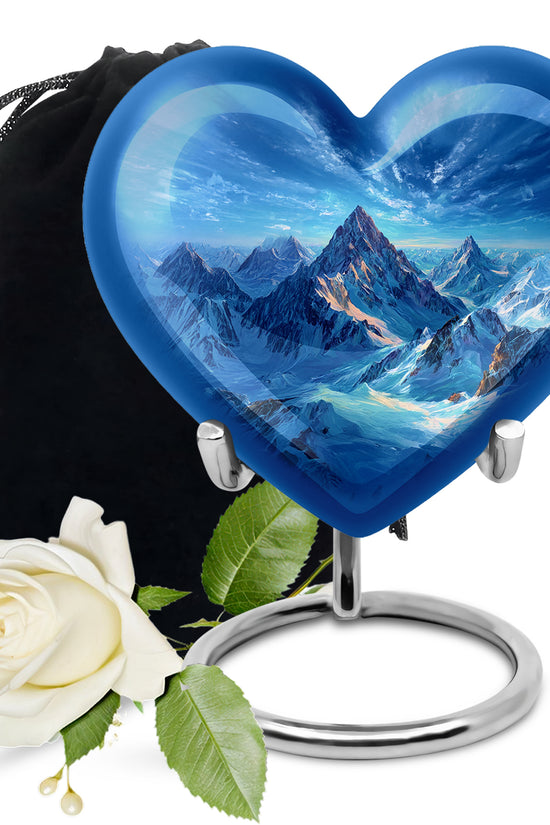 Snow Mountain Memorial Urn - Beautiful Landscape Cremation Urn For Loved One