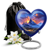 Beautiful Sunset Mountain Cremation Urn - Serene Aluminium Funeral Urn For Adult Ashes