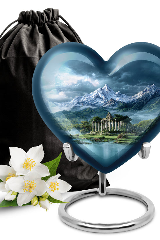 Snow Mountain Cremation Urn - Scenic Memorial Urn For Human Ashes