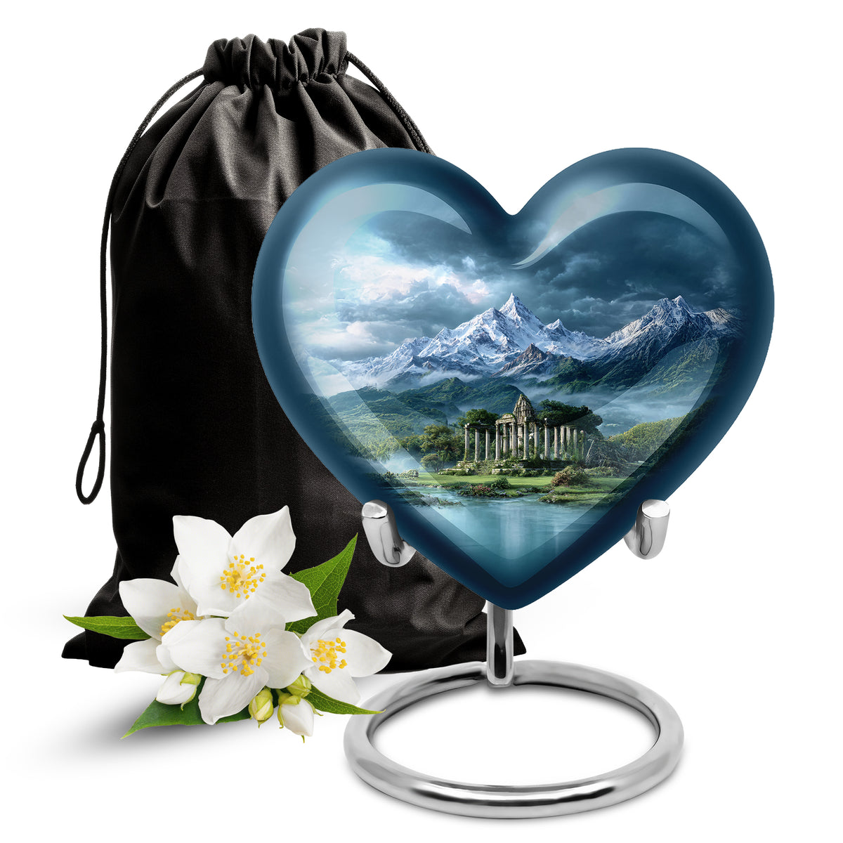 Snow Mountain Cremation Urn - Scenic Memorial Urn For Human Ashes