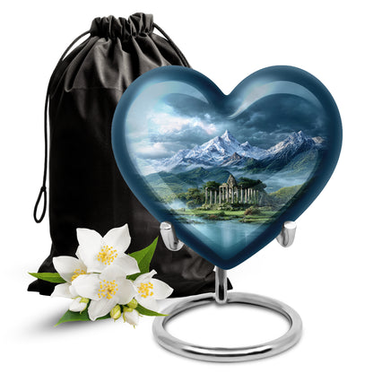 Snow Mountain Cremation Urn - Scenic Memorial Urn For Human Ashes