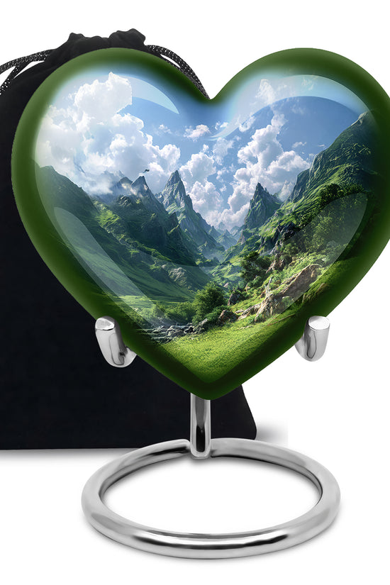 Peaceful Hills Theme Funeral Urn - Mountain Memorial Urn For Adult Ashes