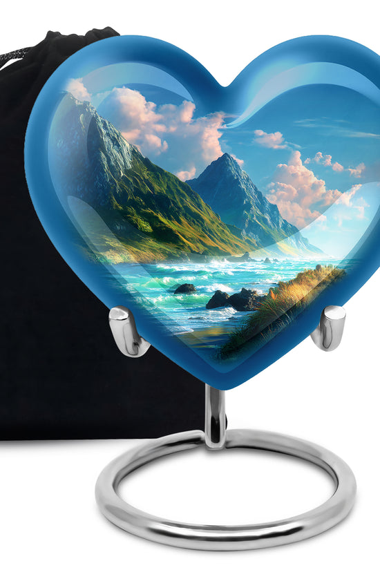 Ocean Mountain Cremation Urn - Peaceful Funeral Urn For Loved Ones