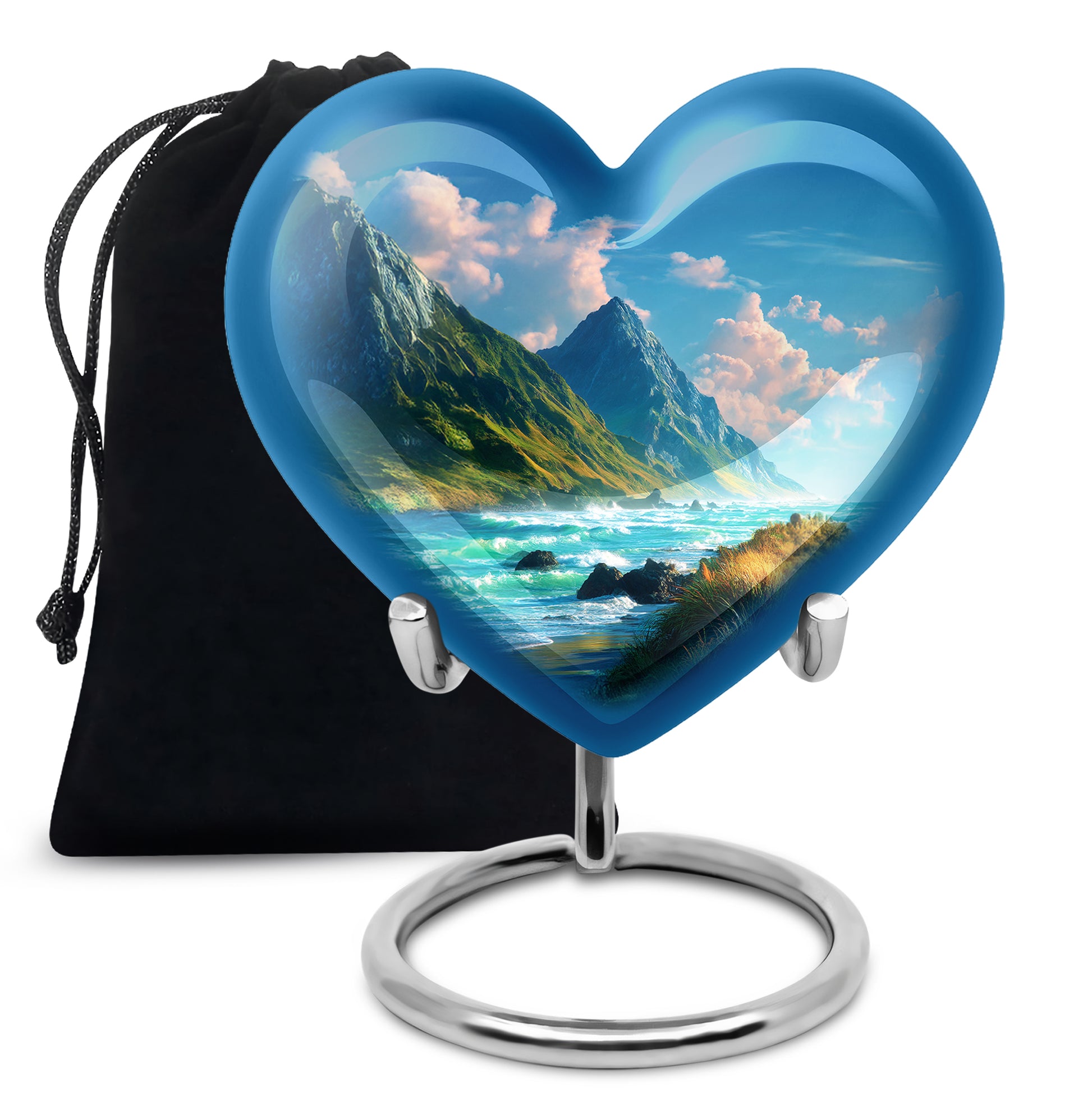 Ocean Mountain Cremation Urn - Peaceful Funeral Urn For Loved Ones