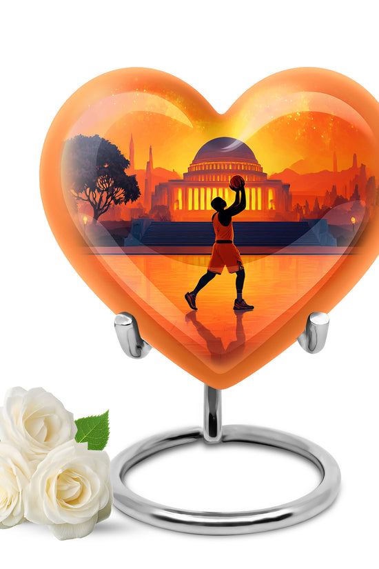 Red Basketball Cremation Urns - Honored Resting Place 10-inch, 200 cu in - Yatskia