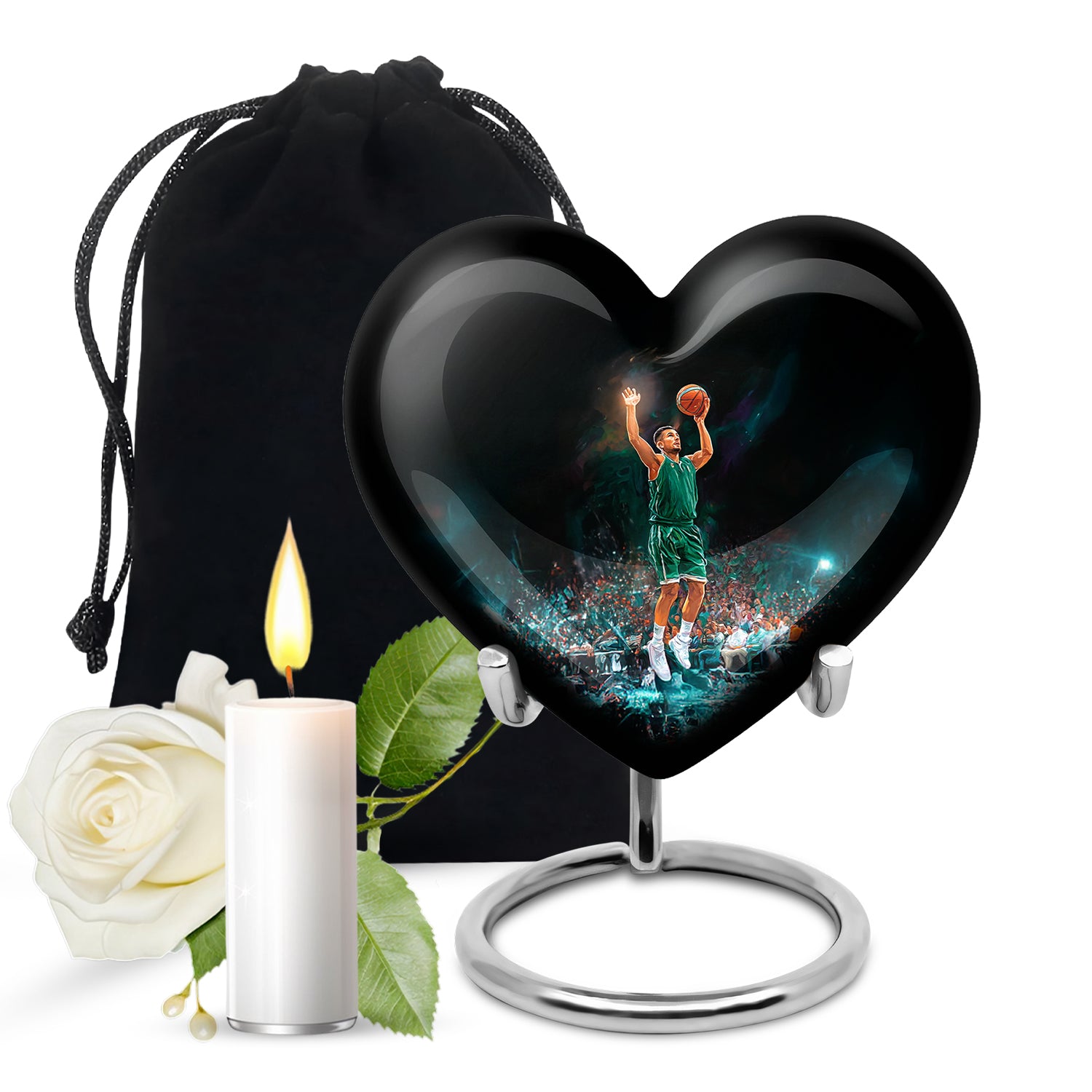Athlete Tribute Cremation Urn - Basketball Funeral Urn For Men & Women