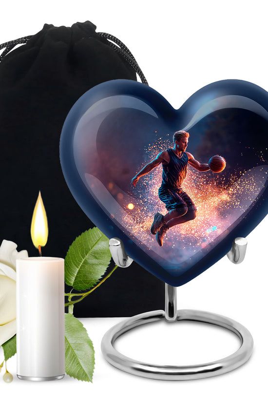 Basketball Memorial Ashes Urn - Large Adult Funeral Urn For Human Ashes