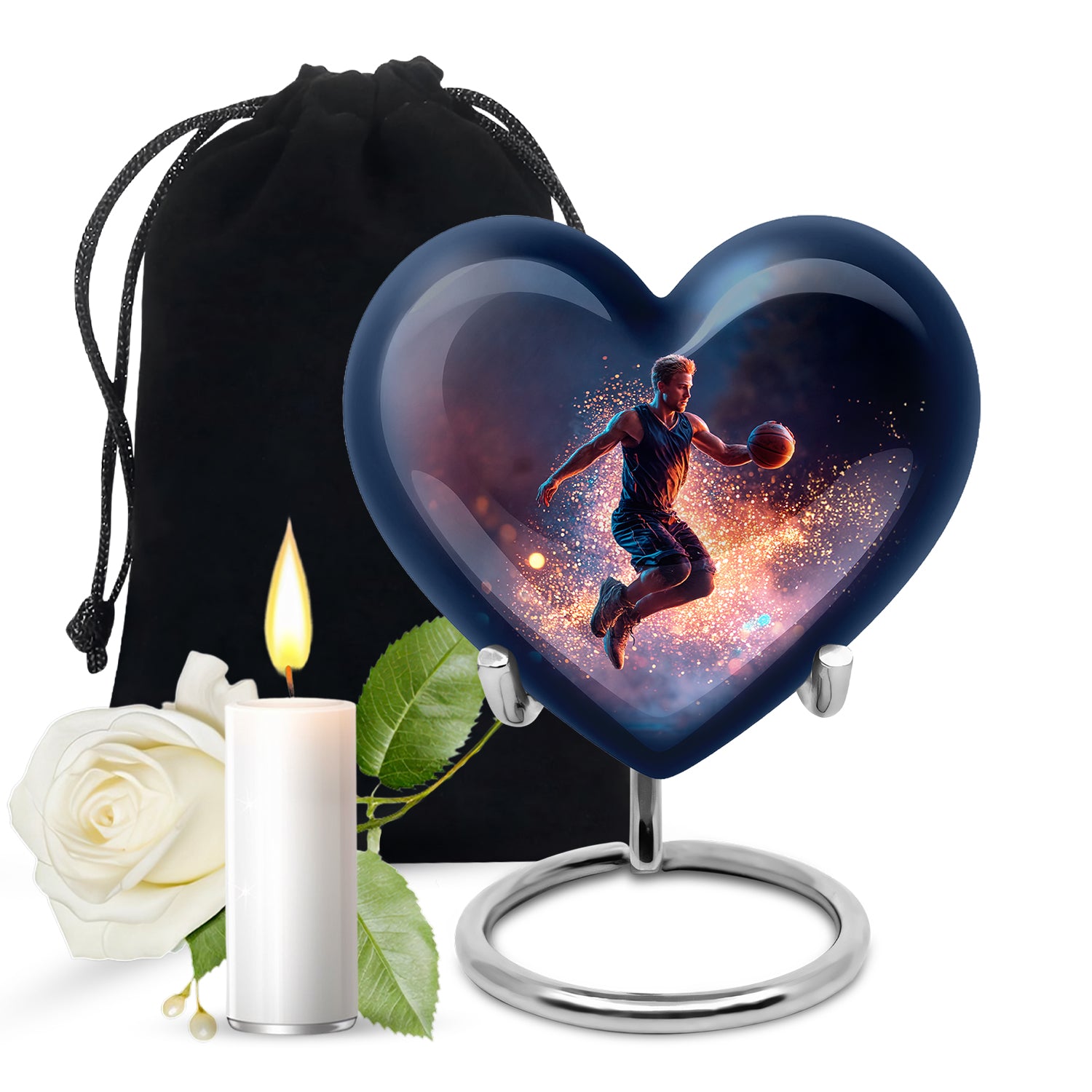 Basketball Memorial Ashes Urn - Large Adult Funeral Urn For Human Ashes