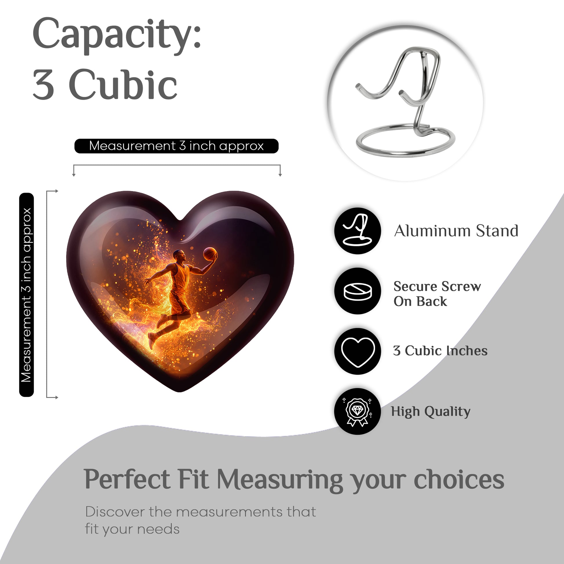 Jet Black Basketball Cremation Urn front view showing detailed design - loving heart memorial featuring basketball pattern - mini keepsake memorial for portion of cremation ashes