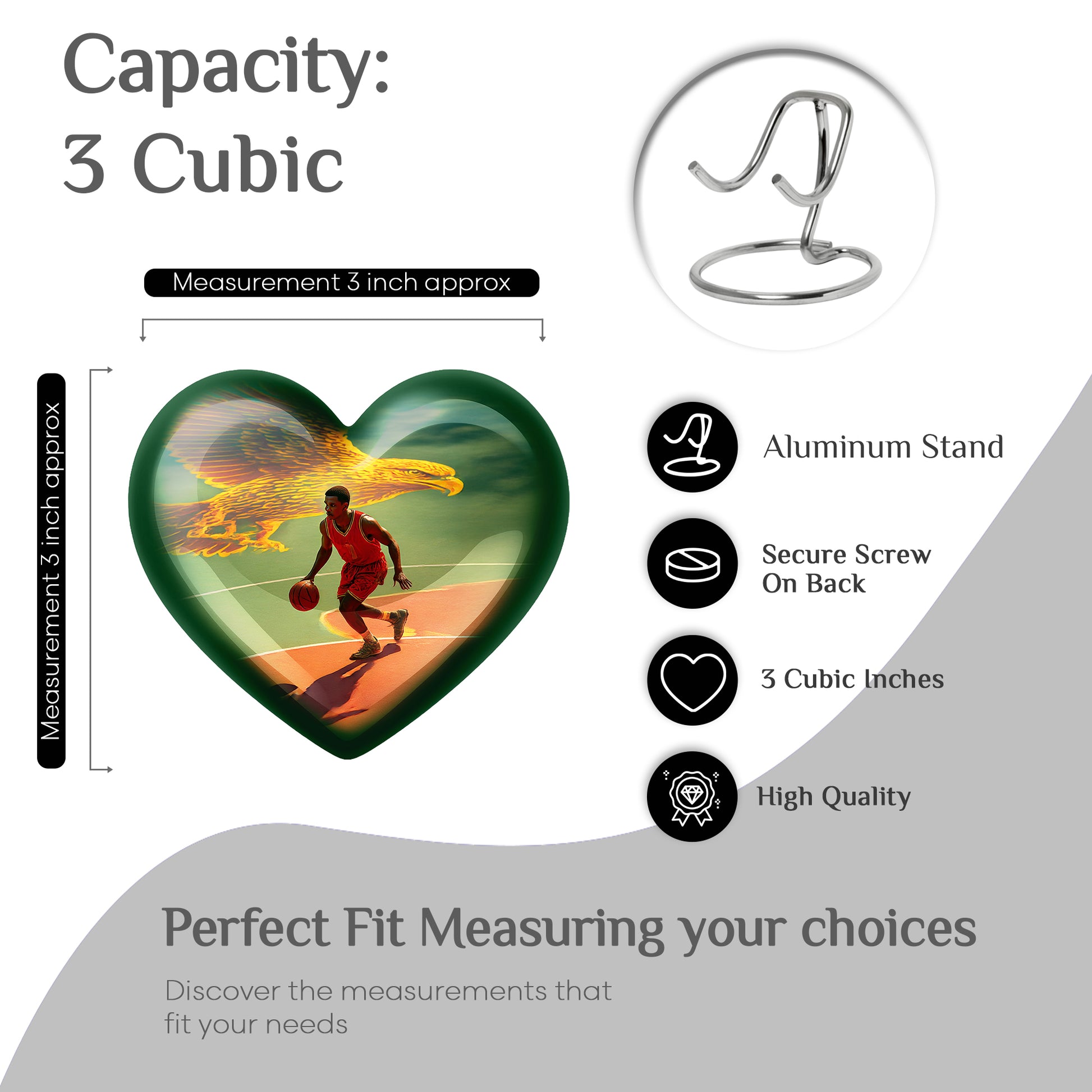Soft Teal Basketball Cremation Urn front view showing detailed design - loving heart memorial featuring basketball pattern - mini keepsake memorial for portion of cremation ashes